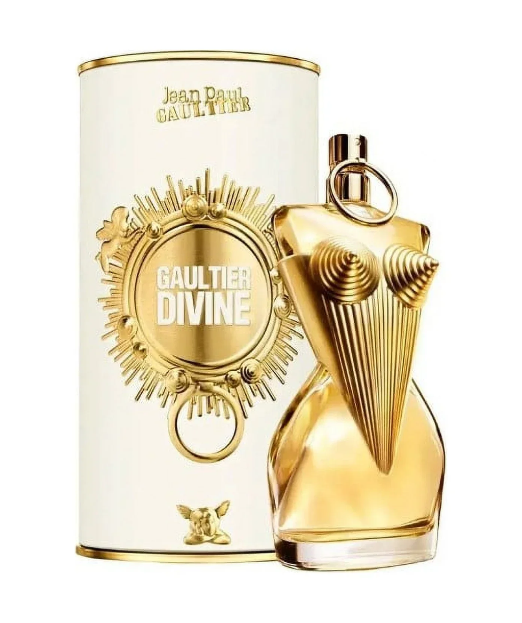 Jean Paul Gaultier Divine perfume bottle and packaging on a white background