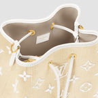 Louis Vuitton NeoNoe MM White Monogram Cotton Bucket Bag M22852