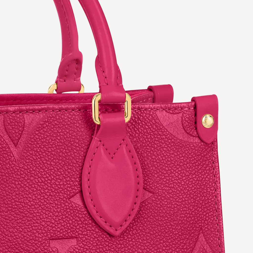 Louis Vuitton Fuchsia Embossed Grained Leather On-the-Go Tote Bag