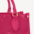 Louis Vuitton Fuchsia Embossed Grained Leather On-the-Go Tote Bag
