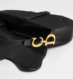 Dior Grained Calfskin Small Saddle Bag with Strap - Black