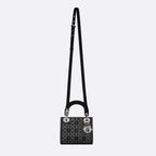 Dior Mini Lady Dior Strass Cannage Satin Bag - Black