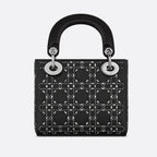 Dior Mini Lady Dior Strass Cannage Satin Bag - Black