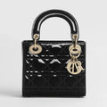 Dior Mini Lady Dior Cannage Calfskin Bag - Black