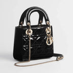 Dior Mini Lady Dior Cannage Calfskin Bag - Black
