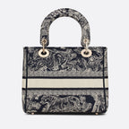 Dior Medium Lady D-Lite Reverse Embroidery Bag - Blue Toile de Jouy