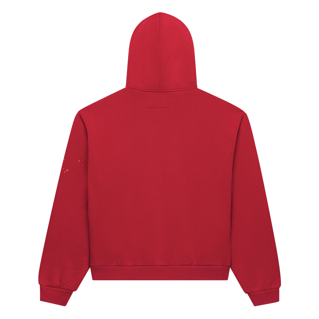 Sp5der Angel Number Zip Hoodie - Merlot