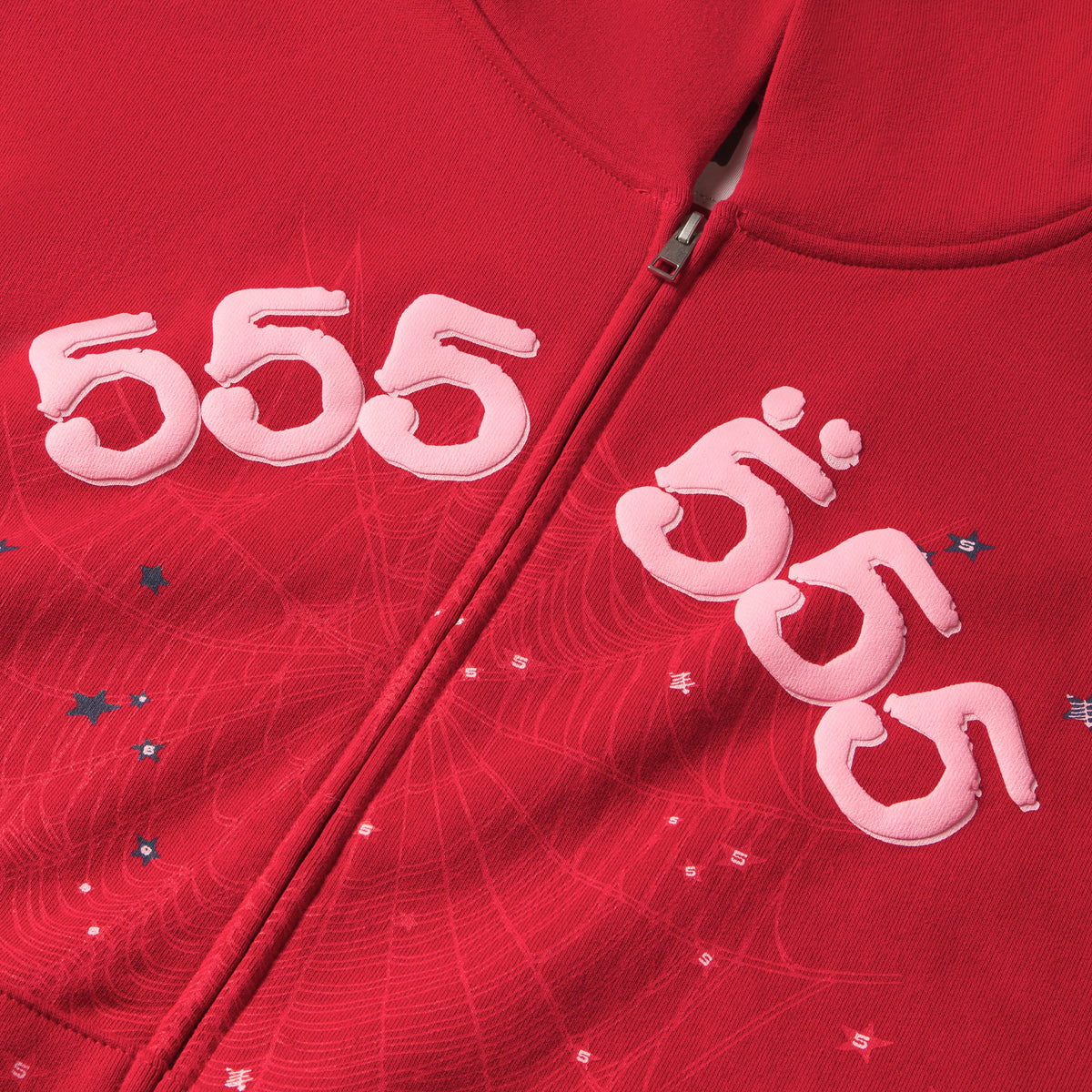 Sp5der Angel Number Zip Hoodie - Merlot
