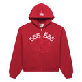 Sp5der Angel Number Zip Hoodie - Merlot