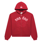 Sp5der Angel Number Zip Hoodie - Merlot