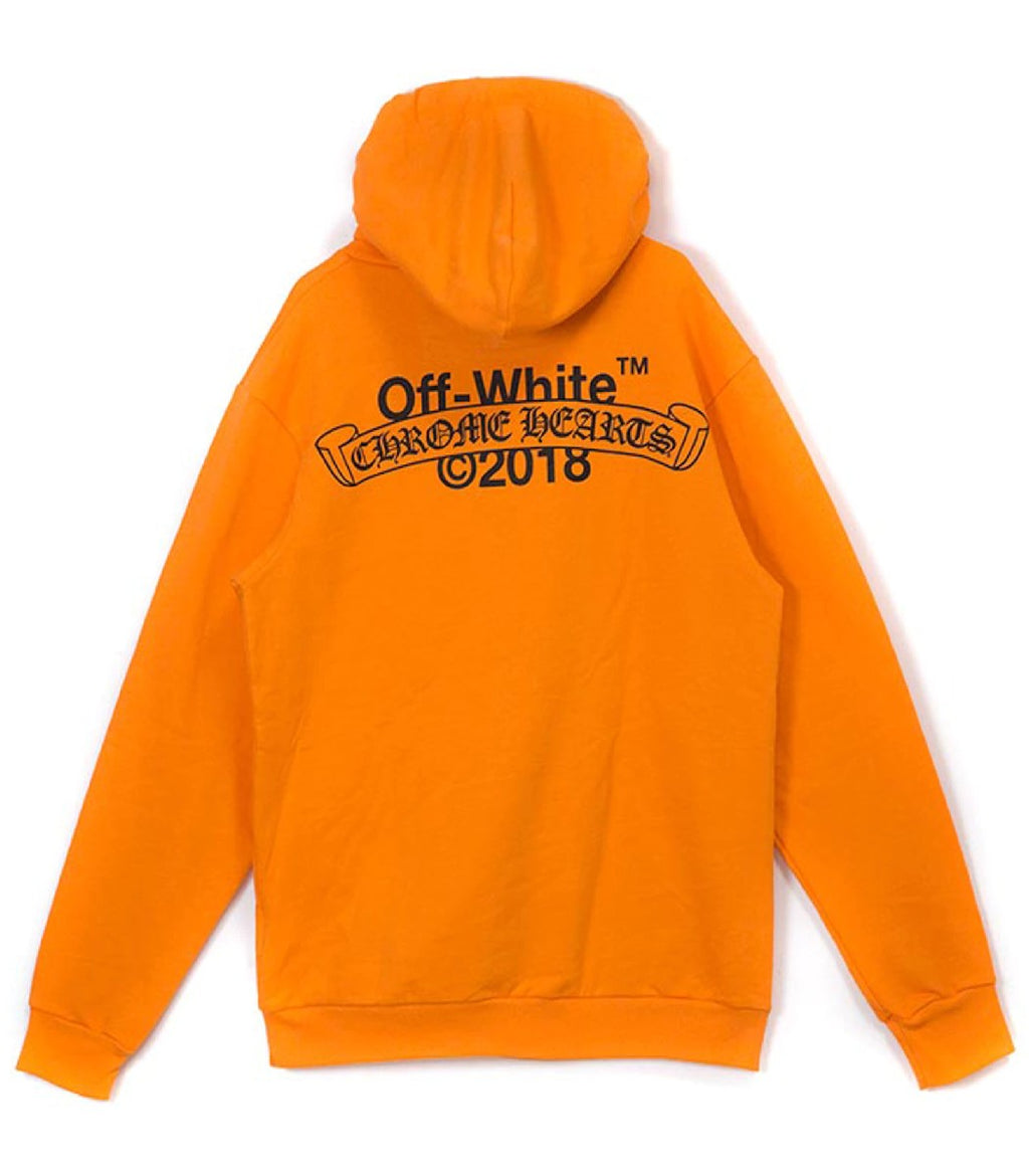 Chrome Hearts 2018 Off White Collaboration Hoodie Orange
