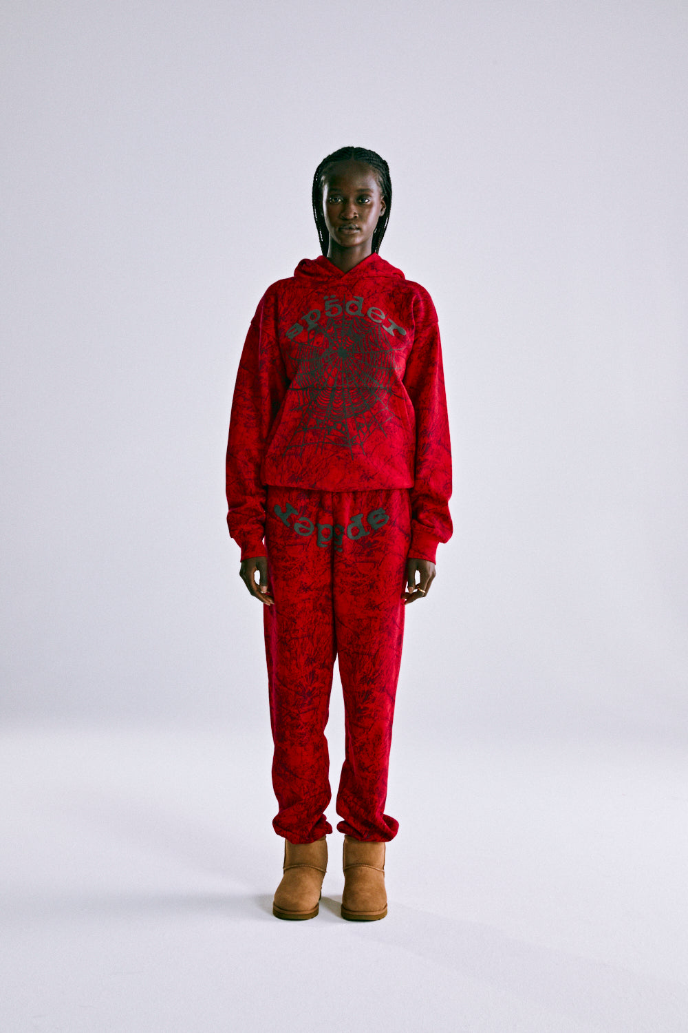 Sp5der Og Tree Camo Hoodie - Red