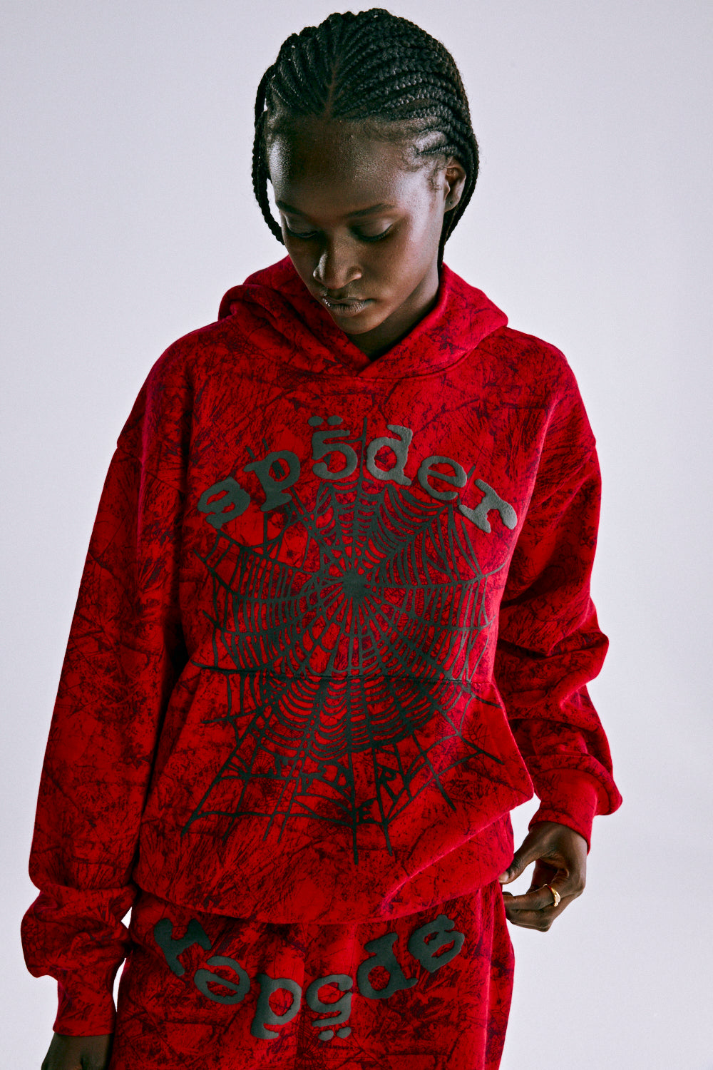 Sp5der Og Tree Camo Hoodie - Red