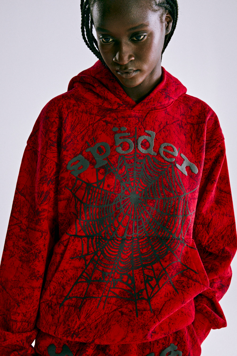 Sp5der Og Tree Camo Hoodie - Red