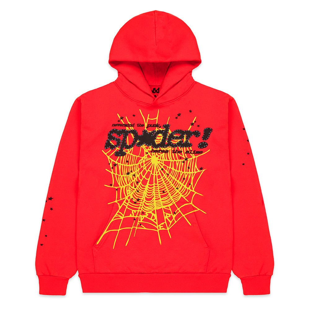 Sp5der Punk V2 Hoodie - Red