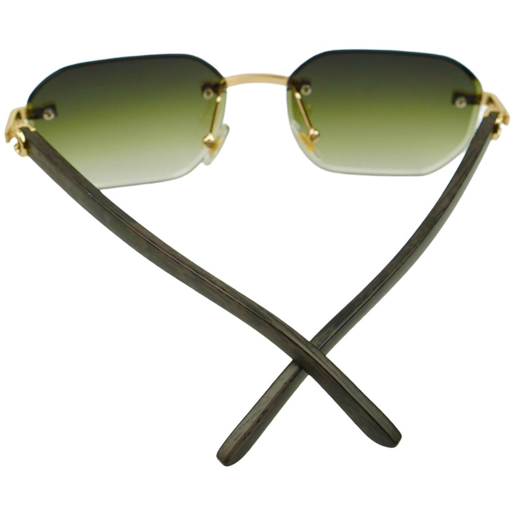 WTM Infinite Mystic Green Rimless Sunglasses - UV400 Designer Shades