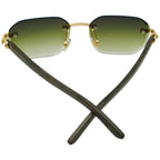 WTM Infinite Mystic Green Rimless Sunglasses - UV400 Designer Shades