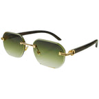 WTM Infinite Mystic Green Rimless Sunglasses - UV400 Designer Shades