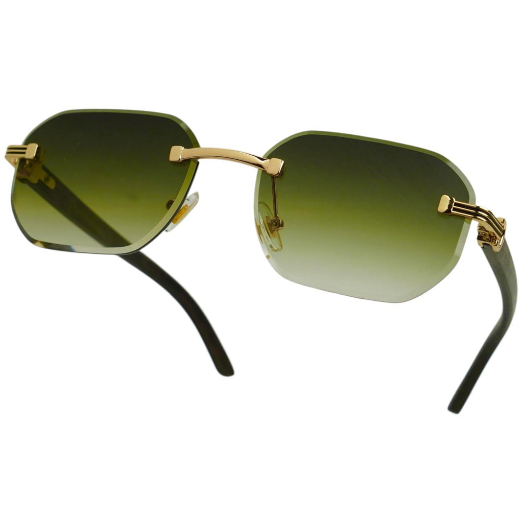 WTM Infinite Mystic Green Rimless Sunglasses - UV400 Designer Shades
