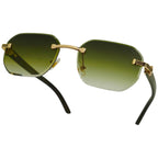 WTM Infinite Mystic Green Rimless Sunglasses - UV400 Designer Shades