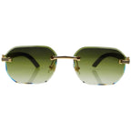 WTM Infinite Mystic Green Rimless Sunglasses - UV400 Designer Shades
