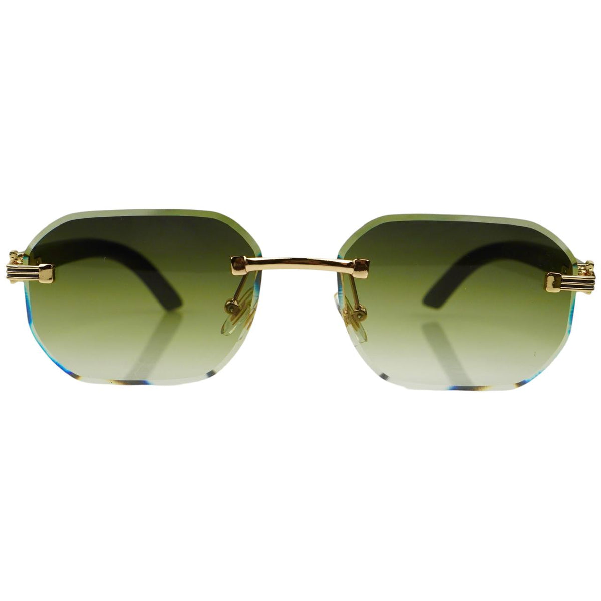 WTM Infinite Mystic Green Rimless Sunglasses - UV400 Designer Shades