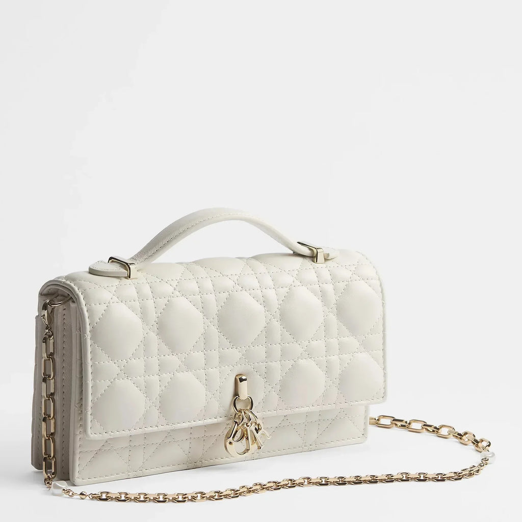 Dior My Dior Cannage Lambskin Mini Bag - Latte