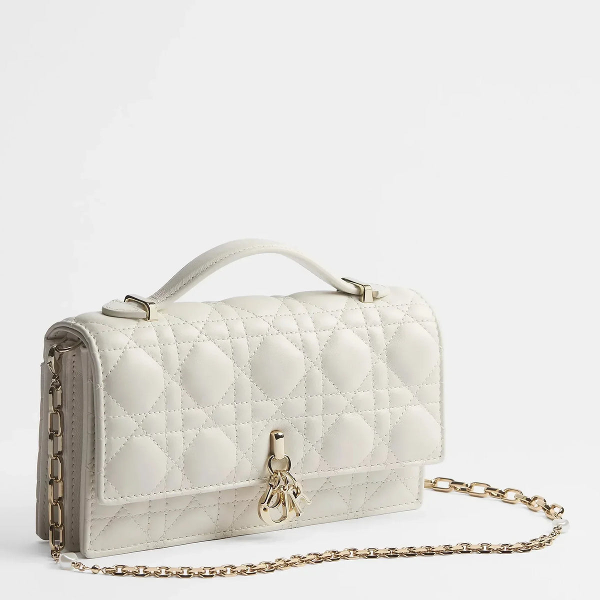 Dior My Dior Cannage Lambskin Mini Bag - Latte