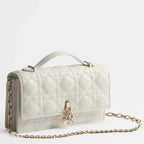 Dior My Dior Cannage Lambskin Top Handle Bag - White