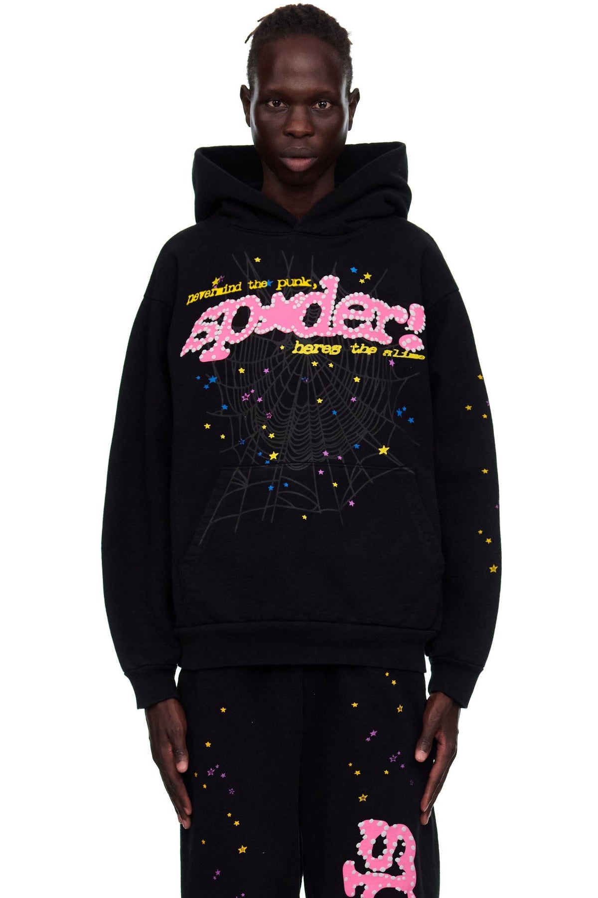 Sp5der Black Punk V2 Hoodie - Black