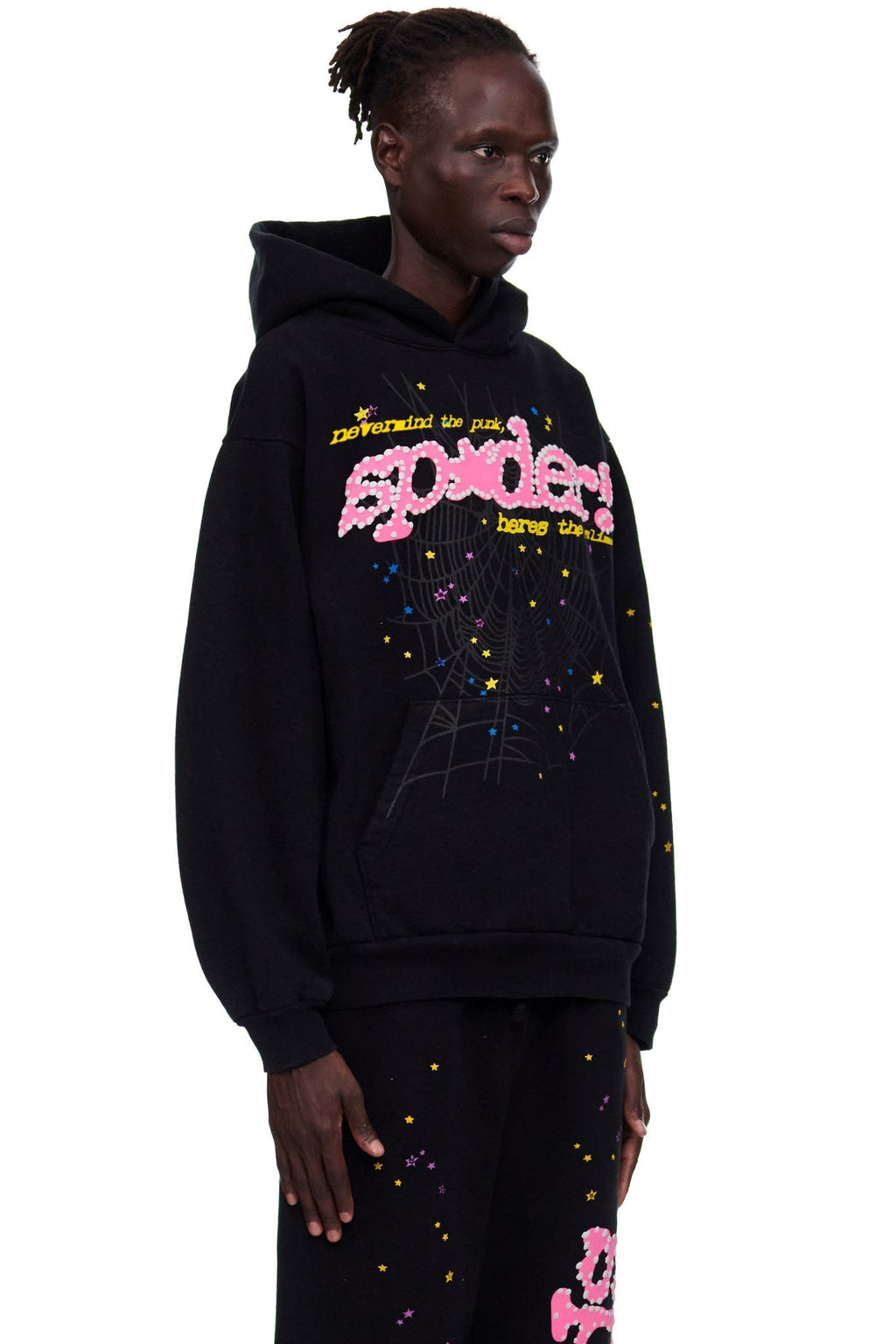 Sp5der Black Punk V2 Hoodie - Black