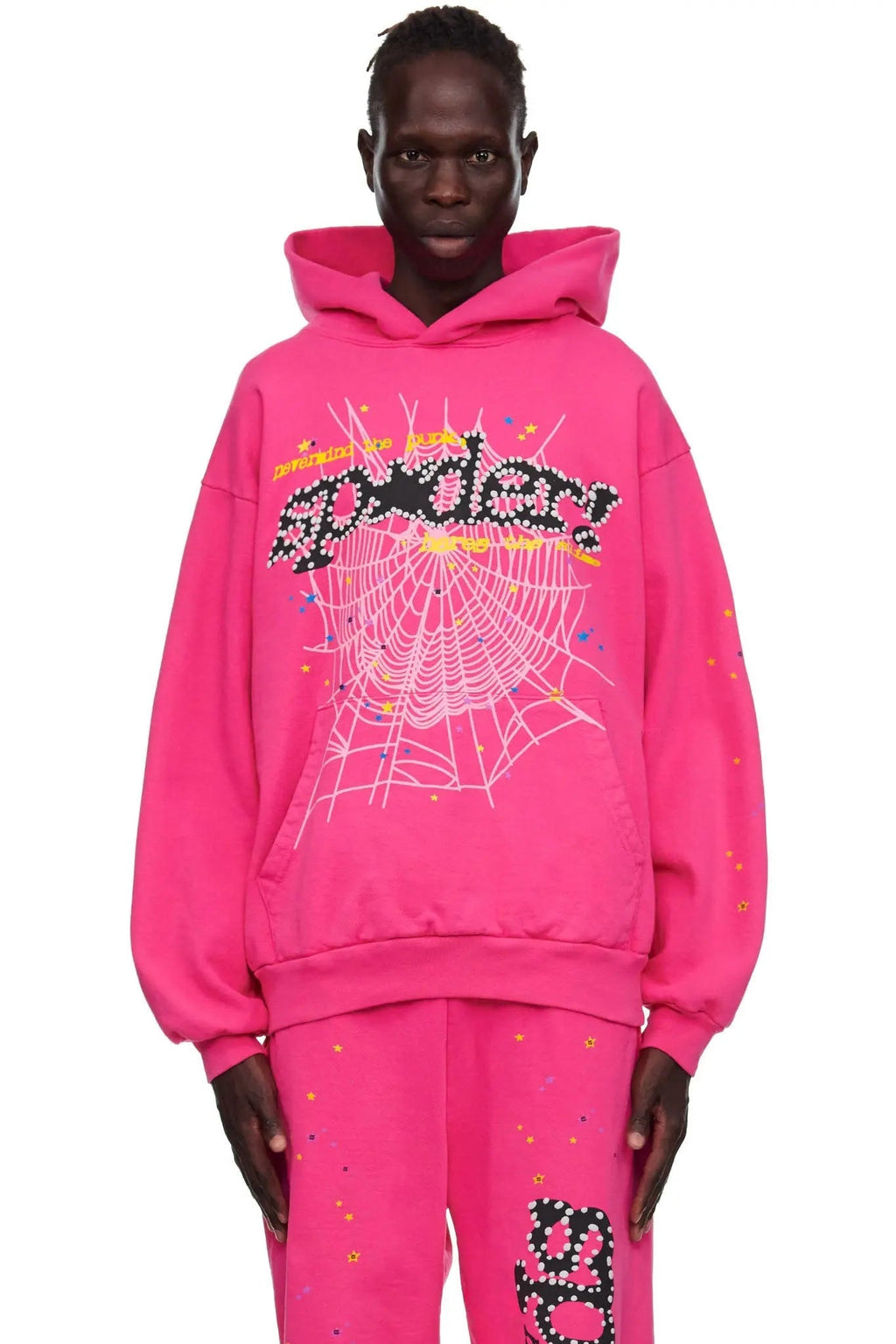 Sp5der Pink Punk V2 Hoodie - Magenta
