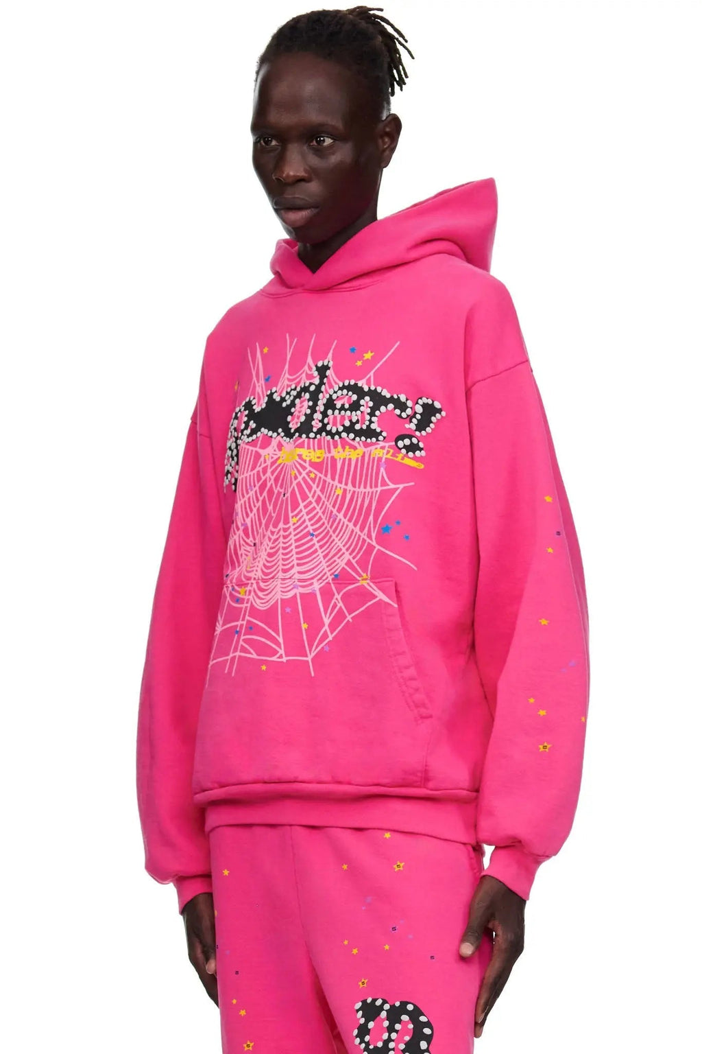 Sp5der Pink Punk V2 Hoodie - Magenta