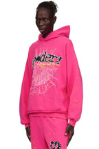 Sp5der Pink Punk V2 Hoodie - Magenta