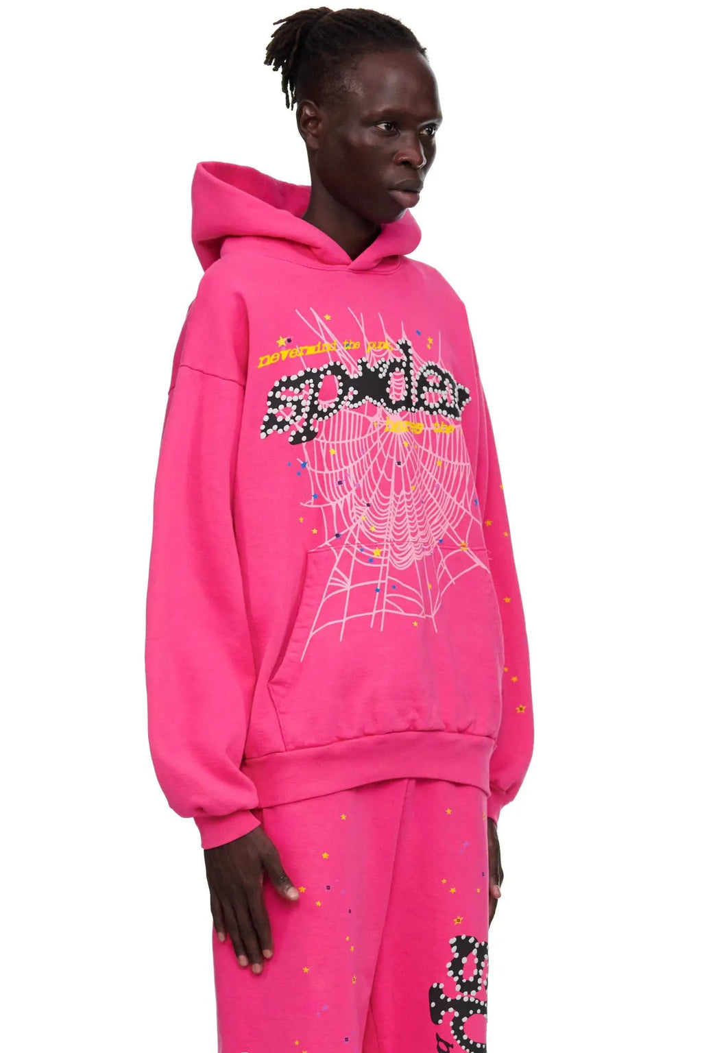 Sp5der Pink Punk V2 Hoodie - Magenta