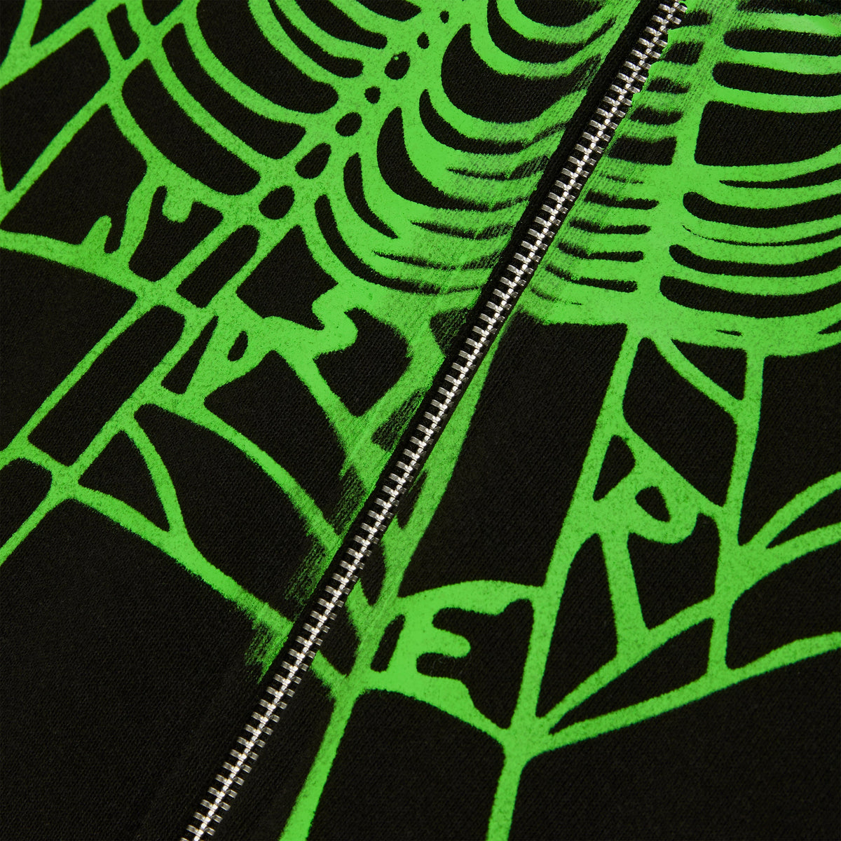 Sp5der Ca$h Og Web V2 Rhinestone Zip Hoodie - Black