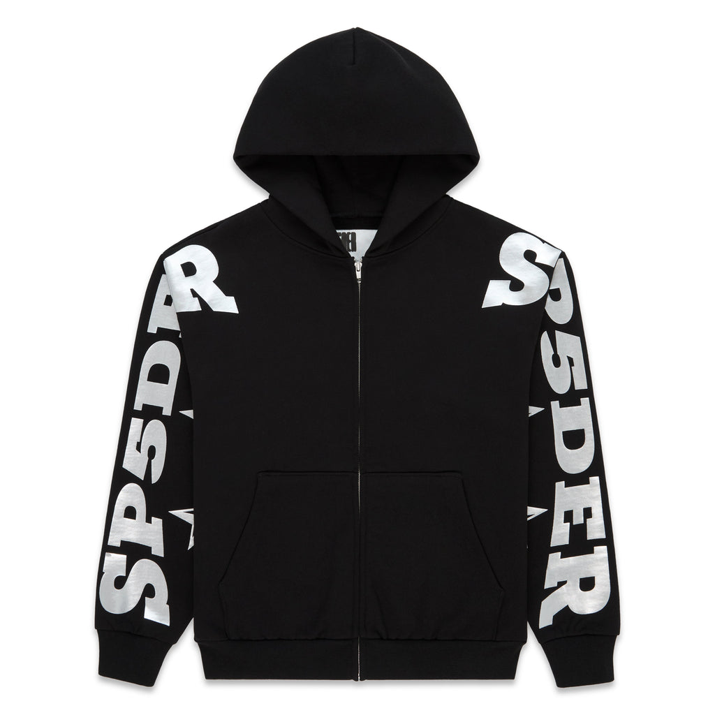 Sp5der Mx555 Zip Hoodie - Black