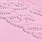 Sp5der Rhinestone Script Zip Hoodie - Light Pink