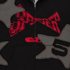 Sp5der Big Star Full Zip Hoodie - Black