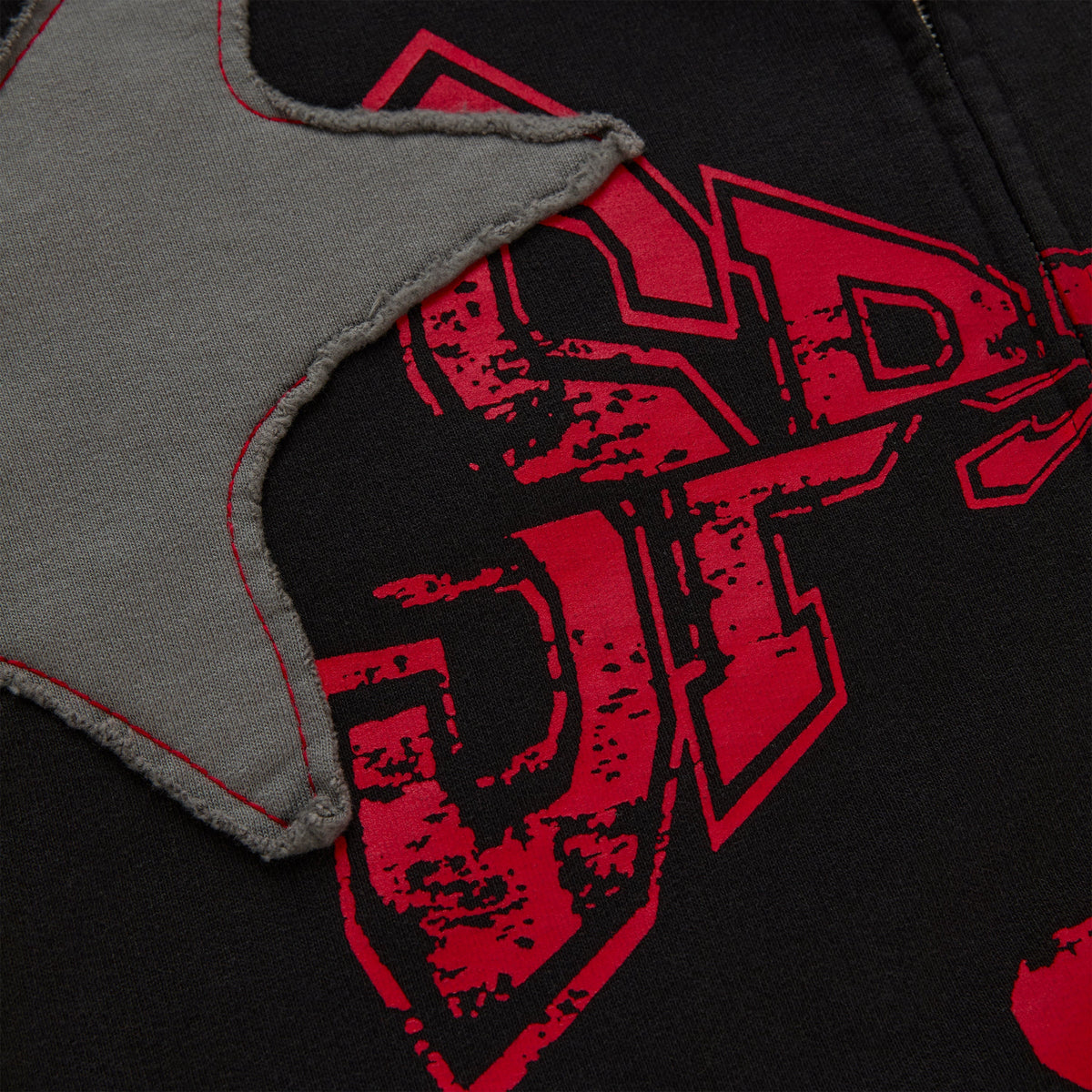 Sp5der Big Star Full Zip Hoodie - Black