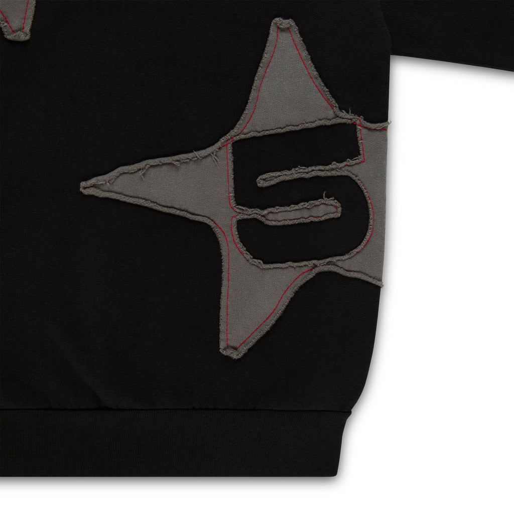 Sp5der Big Star Full Zip Hoodie - Black