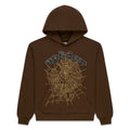 Sp5der Rhinestone Og Web Hoodie - Brown