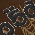 Sp5der Rhinestone Og Web Hoodie - Brown