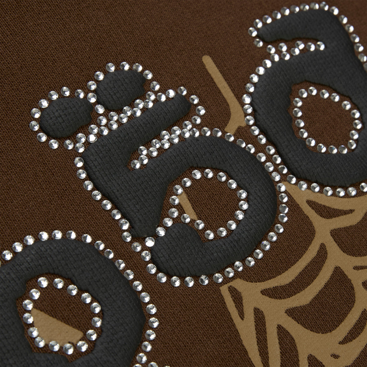 Sp5der Rhinestone Og Web Hoodie - Brown