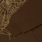 Sp5der Rhinestone Og Web Hoodie - Brown