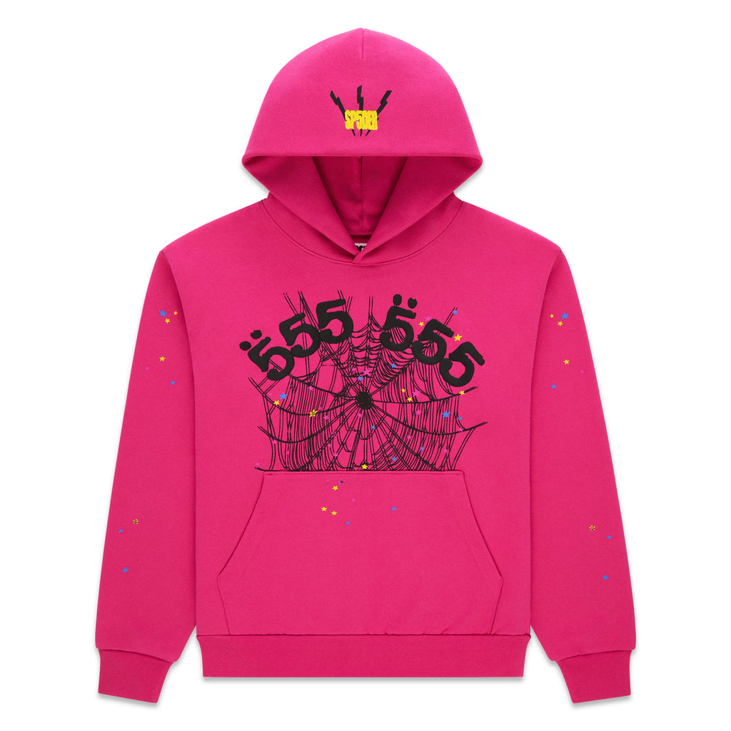 Sp5der Angel Number Hoodie - Pink