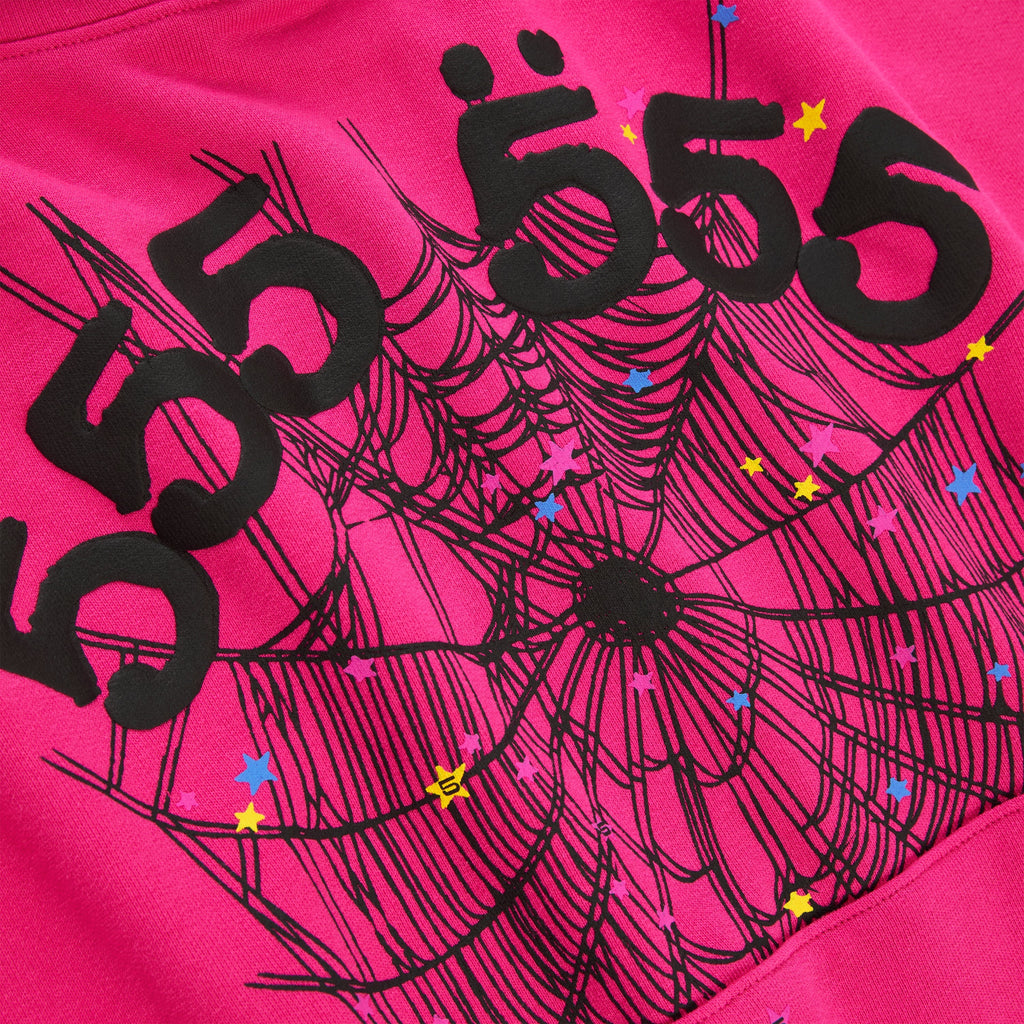 Sp5der Angel Number Hoodie - Pink