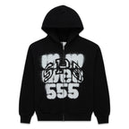 Sp5der Sp555 Zip Hoodie - Black