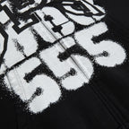 Sp5der Sp555 Zip Hoodie - Black