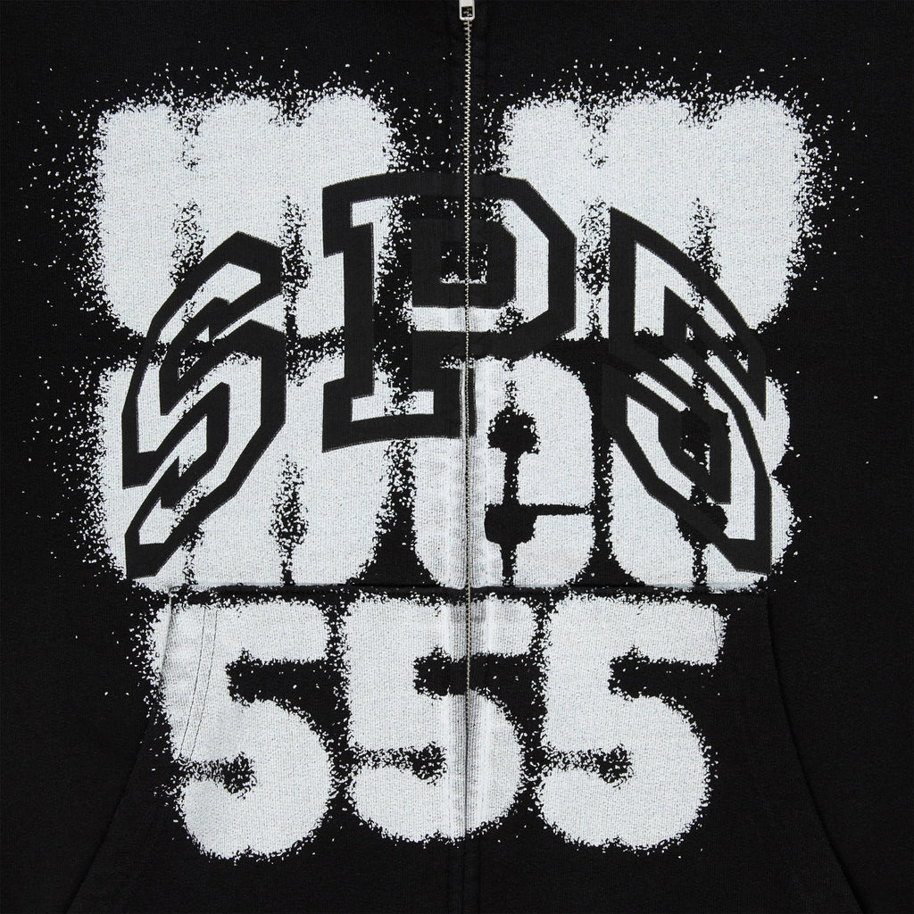 Sp5der Sp555 Zip Hoodie - Black